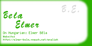 bela elmer business card